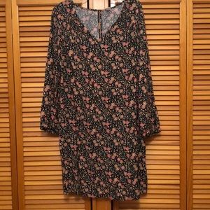 Old Navy Black with flower print shirt dress